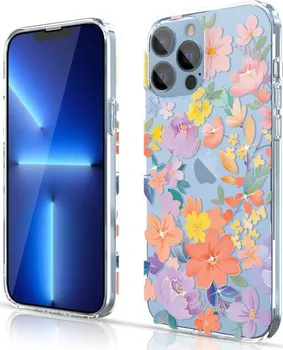 Pouzdro na mobilní telefon Kingxbar Brilliant Series pro Apple iPhone 13 Pro Pink Flowers