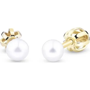 Náušnice Cutie Jewellery Zlaté náušnice s perlou Z3004Z Barva: Bílá