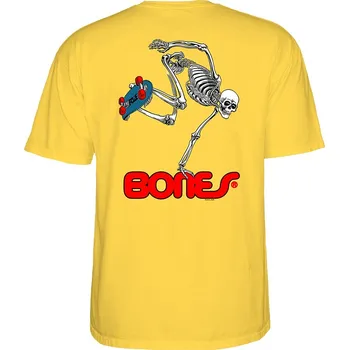 Pánské tričko bones Pánské triko skate skeleton yellow