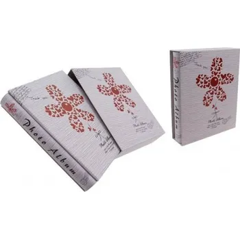 Fotoalbum Fotoalbum s květinou na 200 fotografií šedé