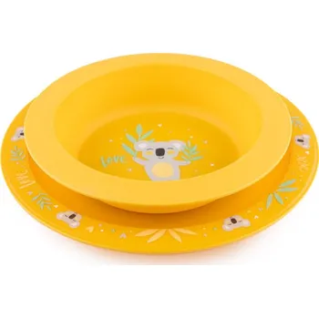 dětská jídelní sada Canpol babies Exotic Animals plastová sada nádobí 2 ks