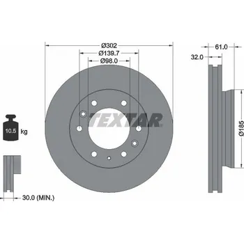 Brzdový kotouč Brzdový kotouč TEXTAR 92253403