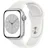 Apple Watch Series 8 41 mm GPS, stříbrný hliník s bílým sportovním řemínkem