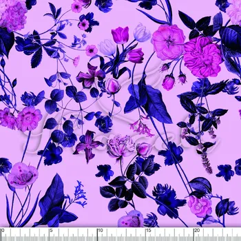 Fleece antipiling, Růžové květy na růžové