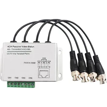 Příslušenství pro kamerový systém 4-kanálový pasivní Video Balun HD-CVI/TVI/AHD