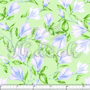 Zakázkový tisk, softshell, kočárkovina... Rozkvétající poupě na zelenkavé Látky k tisku: Microfirba