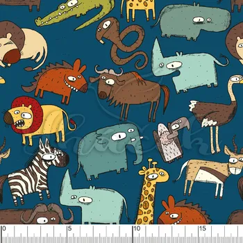 Zakázkový tisk, softshell, kočárkovina... Wild Africa jeans Látky k tisku: Kočárkovina