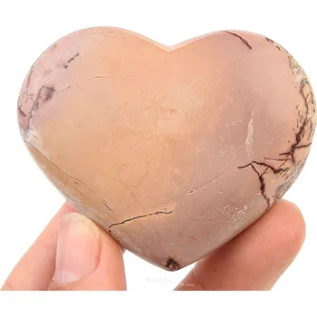 Přírodní kámen Hladké srdce z jaspisu 87g (Maroko)