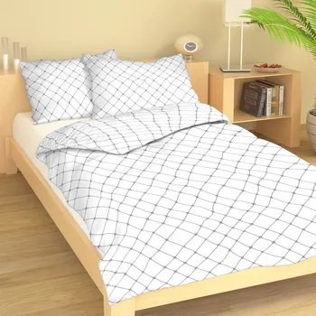 Povlečení Krepové povlečení Síť bílá Uzávěr: Zip