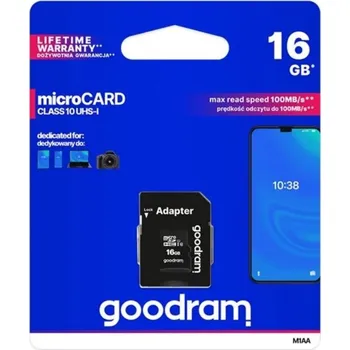 Paměťová karta Karta paměťová GOODRAM micro SD 16 GB s adaptérem