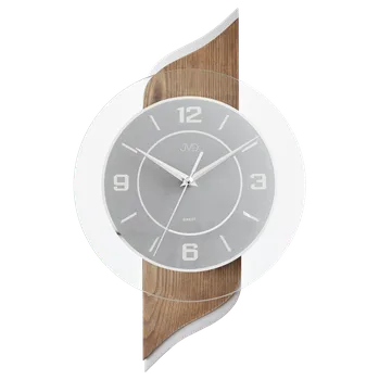 Hodiny JVD Dřevěné skleněné netikající tiché hodiny JVD NS22004/11 (hodiny s tichým chodem)