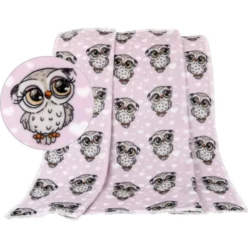 Dětská deka Bellatex Dětská deka ELLA 100x150 cm sovička růžová