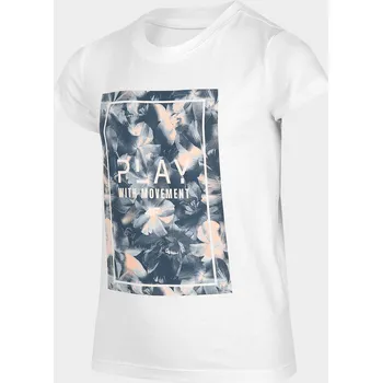 Dívčí tričko 4F HJL22-JTSD006 WHITE Dětské tričko EU 146