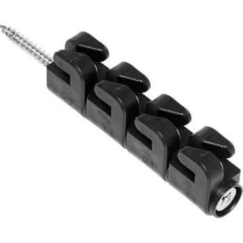 Ohradník Izolátor na elektrický ohradník proti škůdcům, 4 očka pro lanko a drát, pro vedení Plus – Mínus