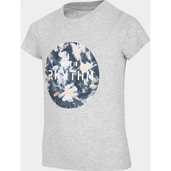 Dívčí tričko 4F HJL22-JTSD006 COLD LIGHT GREY MELANGE Dětské tričko EU 128 HJL22-JTSD006 LIGHT GREY MEL