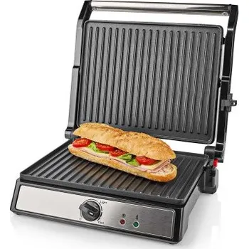 Zahradní gril Kontaktní Gril | 2000 W | 29 x 23 cm | Automatická regulace teploty | Nerezová Ocel / Plast