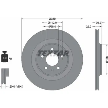 Brzdový kotouč Brzdový kotouč TEXTAR 92160303