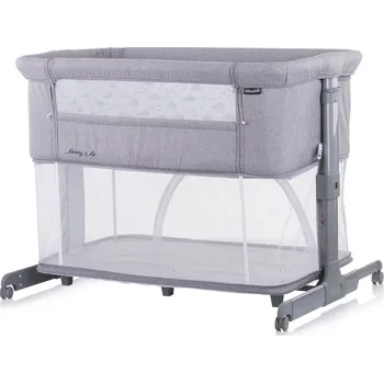 Dětská postýlka Chipolino Mommy 'n Me 2v1 postýlka 97 x 72 x 83 cm Gray-clouds