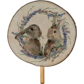 Květináč Zapichovátko do květináče 30 cm – Králičci (Dřevěné zapichovátko k bylinkám 30 cm)