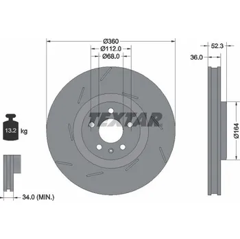Brzdový kotouč Brzdový kotouč TEXTAR 92334205