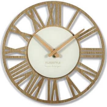 Hodiny Flexistyle Nástěnné hodiny Loft Piccolo 30 cm Dřevo + bílá