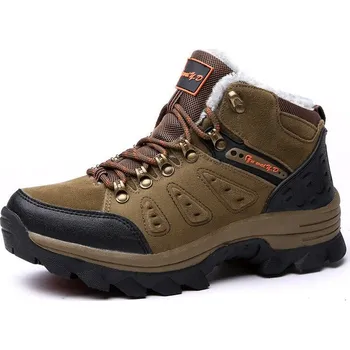 Pánská zimní obuv Pánské zimní boty tenisky trekové s kožíškem Barva: Hnědá, Velikost: 43