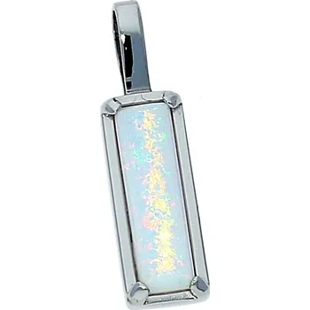 Přívěsek Goldstore Přívěsek bílé zlato obdélníkový opál Váha: 0.95 g