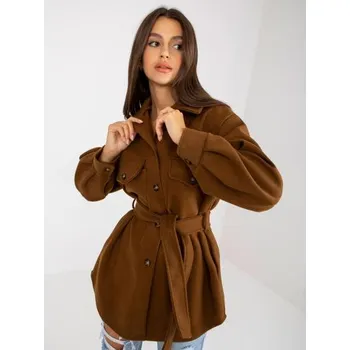 Dámský kabát Dámský kabát s vázáním DENISE hnědýkhaki