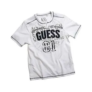 Pánské tričko GUESS pánské tričko Ethan bílé S