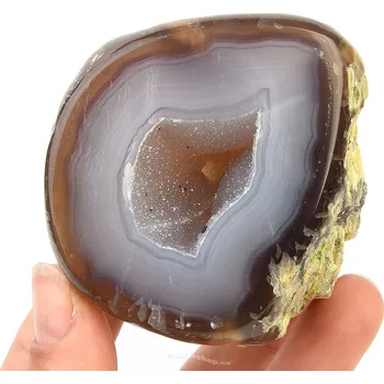 Přírodní kámen Achátová geoda s dutinou 209 g