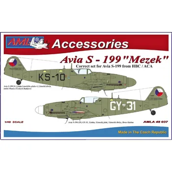 Plastikový model AML 1/48 Avia S-199 detail set&decals (ACA/HBC) Pt I.