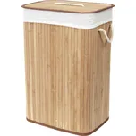 Bambusový koš na prádlo s víkem Compactor Bamboo - obdélníkový, přírodní, 40 x 30 x v60 cm