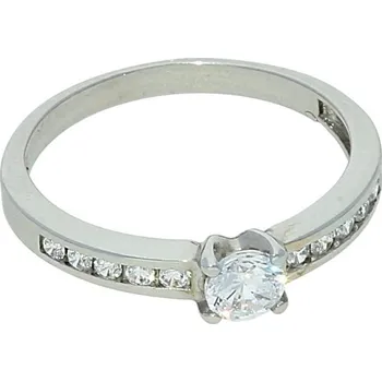 Prsten Goldstore Zásnubní prsten z bílého zlata Velikost: 55, Váha: 1.80 g