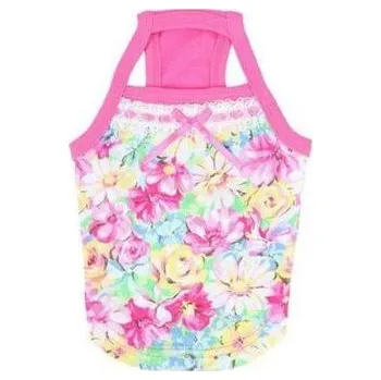 Obleček pro psa Puppia tílko Spring Garden růžové varianta S