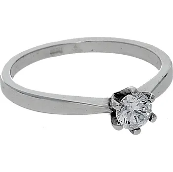 Prsten Goldstore Stříbrný prsten jeden zirkon Velikost: 53, Váha: 1.40 g