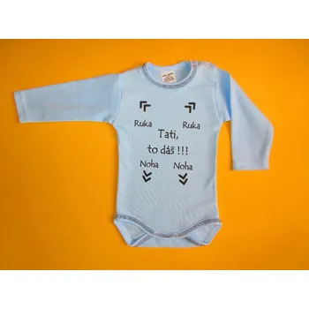 Dětská móda Arex, ČR Body dlouhý rukáv Tati to dáš Barva: světlemodrá, Velikost: 68