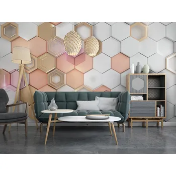 Malvis ® Tapeta Hexagony Vel. (šířka x výška): 288 x 200 cm