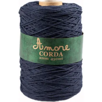 Příze Borgo de Pazzi Amore CORDA 2mm Námořnická 350 (Špagátová příze Amore CORDA 2mm 350)