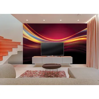 Tapeta Malvis ® Tapeta Barevná vlna bordó Vel. (šířka x výška): 288 x 200 cm