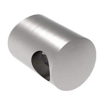 Zábradlí Hahn Steel Úchyt s bočním průchodem pro tyč O12,0 mm / pro sloupek O33,7 mm, nerezová ocel AISI 304 -brus