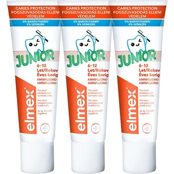 Elmex Junior dětská zubní pasta 6-12 let, 3x 75 ml