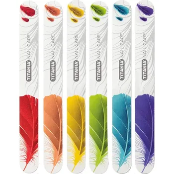 Přípravek na nehty Pilník na nehty dekor pírko 18x2,2 cm Titania