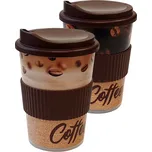 Kelímek s pítkem 250 ml Coffee plast Ekoline