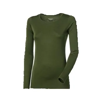 Progress ORIGINAL dámské triko LS MERINO khaki melír L; Zelená triko + DÁREK DLE VÝBĚRU!