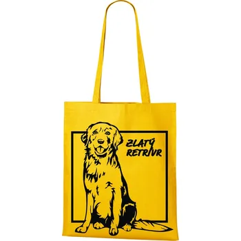Plátěná taška Zlatý retrívr, Barva Žlutá, Velikost 40×45 cm, Canvas Nákupní taška Bezvatriko.cz 1009