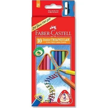 Pastelka Pastelky Faber-Castell 116510 trojhranné silné 10 barev + ořezávátko