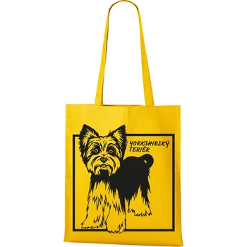 Plátěná taška Yorkšírsky teriér, Barva Žlutá, Velikost 40×45 cm, Canvas Nákupní taška Bezvatriko.cz 1012 - DTF/DTG