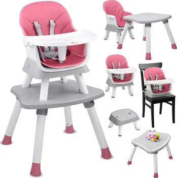 Jídelní židlička Dětská jídelní židlička 6v1 růžová