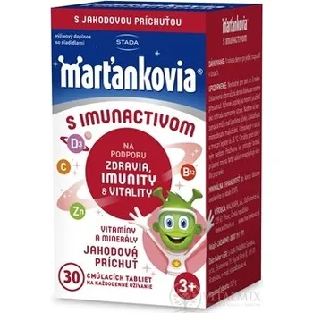 STADA Marťánci s Imunactivom cucavé tablety, příchuť jahoda, 30 ks