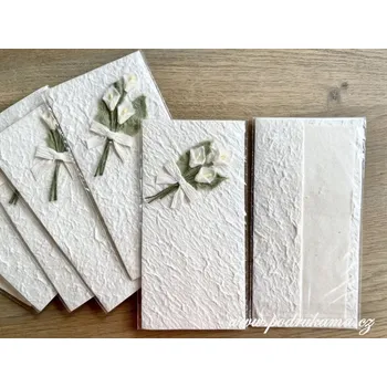 Pod Rukama Dárková obálka zdobená s kartou - kaly